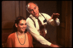 Actors Marissa Chibas & Peter Michael Goetz in a scene fr. the first replacement cast of the Broadway play "Brighton Beach Memoirs." (New York)