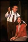 Actors Wendy Gazelle & Dick Latessa in a scene fr. the second replacement cast of the Broadway play "Brighton Beach Memoirs." (New York)