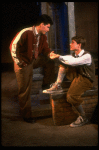 Actors (L-R) Peter Birkenhead & Nicholas Strouse in a scene fr. the second replacement cast of the Broadway play "Brighton Beach Memoirs." (New York)