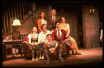 Actors (top L-R) Wendy Gazelle, Dick Latessa, (middle L-R) Jennifer Blanc, Verna Bloom, Peter Birkenhead, Dorothy Holland, (bottom) Nicholas Strouse in a company shot fr. the second replacement cast of the Broadway play "Brighton Beach Memoirs." (New York)