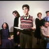 Actors (L-R) Olivia Laurel Mates, Barbara Caruso, Elizabeth Perkins, Jonathan Silverman, Joan Copeland, Charles Cioffi (seated) & Mark Nelson in a rehearsal shot fr. the first National tour of the Broadway play "Brighton Beach Memoirs."