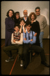 Top L-R) Actors Barbara Caruso, Elizabeth Perkins, Olivia Mates, Dir. Gene Saks, Joan Copeland, Charles Cioffi; (Front L-R) Jonathan Silverman, Mark Nelson in a rehearsal shot fr. the first National tour of the Broadway play "Brighton Beach Memoirs."