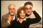 L-R) Director Gene Saks & actors Joan Copeland & Charles Cioffi in a rehearsal shot fr. the first National tour of the Broadway play "Brighton Beach Memoirs."