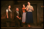 Actors (L-R) Olivia Laurel Mates, Charles Cioffi, Joan Copeland & Barbara Caruso in a scene fr. the first National tour of the Broadway play "Brighton Beach Memoirs."