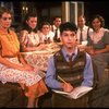 Actors (L-R) Lynn Milgrim, Lisa Waltz, Skye Bassett, Brian Drillinger, Nicholas Strouse (front), Richard Greene & Rocky Parker in a scene fr. the Bus & Truck tour of the Broadway play "Brighton Beach Memoirs."