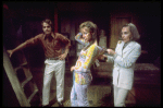 Actors (L-R) David Huffman, Pamela Bellwood & Gloria Swanson in a scene fr. the replacement cast of the Broadway play "Butterflies Are Free." (New York)