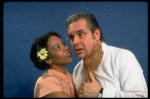 Actors Lauren Craig & Harry Goz in a scene fr. the Off-Broadway prod. of  the play, "To Bury A Cousin." (New York)