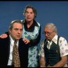 Actors (L-R) Harry Goz, Virginia Daly & Harvey Pierce in a scene fr. the Off-Broadway play "Bury a Cousin." (New York)