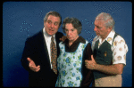 Actors (L-R) Harry Goz, Virginia Daly & Harvey Pierce in a scene fr. the Off-Broadway play "Bury a Cousin." (New York)