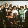 Performers (Back L-R) Leslie "Bubba" Gaines, Gregory Hines, Elisabeth Welch, Charles "Honi" Coles, Adelaide Hall, Charles "Cookie" Cook, Edith Wilson & Bobby Short, (Front) Nell Carter & John W. Bubbles in a group shot fr. the revue "Black Broadway." (New York)
