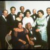 Performers (Back L-R) Leslie "Bubba" Gaines, Gregory Hines, Elisabeth Welch, Charles "Honi" Coles, Adelaide Hall, Charles "Cookie" Cook, Edith Wilson & Bobby Short, (Front) Nell Carter & John W. Bubbles in a group shot fr. the revue "Black Broadway." (New York)