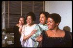 Singer/actresses (L-R) Elisabeth Welch, Adelaide Hall, Edith Wilson & Nell Carter in a publicity shot fr. the Broadway revue "Black Broadway." (New York)