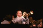 Trumpeter Harry James & his orchestra in a scene fr. the concert "Big Broadcast of 1944." (Westbury)