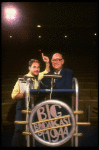 Announcer Don Wilson (R) in a scene fr. the concert "Big Broadcast of 1944." (Westbury)