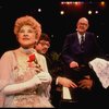 Entertainer the "Incomparable" Hildegarde (L) & announcer Don Wilson (R) in a scene fr. the concert "Big Broadcast of 1944." (Westbury)