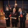 Actors (L-R) Bill Irwin, Raymond Serra, Jonathan Pryce (Top) & Joe Grifasi in a scene fr. the Broadway play "Accidental Death of an Anarchist." (New York)