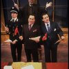 Actors (L-R) Bill Irwin, Raymond Serra, Jonathan Pryce (Top) & Joe Grifasi in a scene fr. the Broadway play "Accidental Death of an Anarchist." (New York)