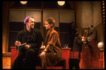 Actors Patti Lupone & Jonathan Pryce in a scene fr. the Broadway play "Accidental Death of an Anarchist." (New York)