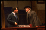 Actors (L-R) Joe Grifasi & Jonathan Pryce in a scene fr. the Broadway play "Accidental Death of an Anarchist." (New York)