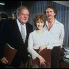Actors (L-R) Jack Weston, Julie Harris & Rene Auberjonois in a rehearsal shot fr. the  Broadway play "Break A Leg." 