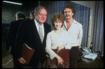 Actors (L-R) Jack Weston, Julie Harris & Rene Auberjonois in a rehearsal shot fr. the  Broadway play "Break A Leg." 