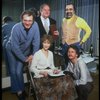 (Top L-R) Director Charles Nelson Reilly, actor Jack Weston & playwright Ira Levin, (Bottom L-R) actors Julie Harris & Rene Auberjonois in a rehearsal shot fr. the  Broadway play "Break A Leg." 