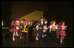 Actor Michael Manasseri (C) w. ensemble in a scene fr. the Goodspeed Opera House production of the musical "A Broadway Baby." (Chester)