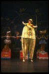 Ensemble member in giant clown costume in a scene fr. the Goodspeed Opera House production of the musical "A Broadway Baby." (Chester)