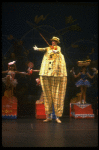 Ensemble member in giant clown costume in a scene fr. the Goodspeed Opera House production of the musical "A Broadway Baby." (Chester)