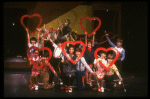 Actors Sahana Vyas & Michael Manasseri (C) w. ensemble in a scene fr. the Goodspeed Opera House production of the musical "A Broadway Baby." (Chester)