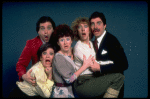 Actors (L-R) Ray Gill, Karen Mason, Vicki Lewis, Carolyn Casanave & Gary Beach in a publicity shot fr. the Off-Broadway revue "Bundle of Nerves." (New York)