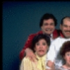Actors (L-R) Karen Mason, Ray Gill, composer Brian Lasser, Vicki Lewis (front), Carolyn Casanave & Gary Beach in a publicity shot fr. the Off-Broadway revue "Bundle of Nerves." (New York)