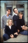 Actors (Top L-R) Sam Waterston, Simon Jones, (Bottom L-R) Glenn Close & Mary Beth Hurt in a rehearsal shot fr. the Broadway play "Benefactors." (New York)