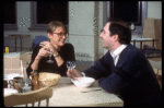 Actors Mary Beth Hurt & Simon Jones in a rehearsal shot fr. the Broadway play "Benefactors." (New York)