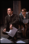 Actors Mary Beth Hurt & Simon Jones in a scene fr. the Broadway play "Benefactors." (New York)