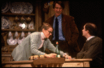 Actors (L-R) Mary Beth Hurt, Sam Waterston & Simon Jones in a scene fr. the Broadway play "Benefactors." (New York)