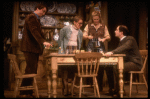 Actors (L-R) Sam Waterston, Mary Beth Hurt, Glenn Close & Simon Jones in a scene fr. the Broadway play "Benefactors." (New York)