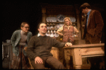 Actors (L-R) Mary Beth Hurt, Simon Jones, Glenn Close & Sam Waterston in a scene fr. the Broadway play "Benefactors." (New York)