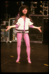 Actress Liza Lauber in a scene fr. the Off-Broadway musical "American Passion." (New York)