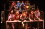 Actors (Top L-R) Robert Downey, Jr., Jane Krakowski, Erica Gimpel, Lisa Ann Grant, Sam Slovick, Todd Graff, (Front L-R) Liza Lauber, Tia Riebling, Donnie Kehr, Martha Plimpton, Anne Marie Bobby, William Morrison in Off-B'way musical "American Passion." (New York)