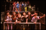 Actors (Top L-R) Robert Downey, Jr., Jane Krakowski, Erica Gimpel, Lisa Ann Grant, Sam Slovick, Todd Graff, (Front L-R) Liza Lauber, Tia Riebling, Donnie Kehr, Martha Plimpton, Anne Marie Bobby, William Morrison in Off-B'way musical "American Passion." (New York)
