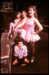 Actresses Top (L-R) Liza Lauber, Tia Riebling & Lisa Ann Grant, w. actor William Morrison (Bottom) in a scene fr. the Off-Broadway musical "American Passion." (New York)
