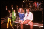 Actors (2R-R) Jane Krakowski & Robert Downey, Jr. in a scene fr. the Off-Broadway musical "American Passion." (New York)
