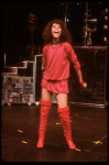 Actress Erica Gimpel in a scene fr. the Off-Broadway musical "American Passion." (New York)