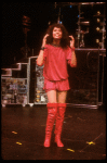 Actress Erica Gimpel in a scene fr. the Off-Broadway musical "American Passion." (New York)