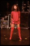 Actress Erica Gimpel in a scene fr. the Off-Broadway musical "American Passion." (New York)