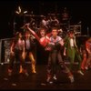 Actors Tia Riebling & Donnie Kehr (C) w. cast in a scene fr. the Off-Broadway musical "American Passion." (New York)