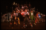 Actors Tia Riebling & Donnie Kehr (C) w. cast in a scene fr. the Off-Broadway musical "American Passion." (New York)