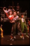 Actors (L-R) Tia Riebling, Donnie Kehr & Todd Graff w. cast in a scene fr. the Off-Broadway musical "American Passion." (New York)
