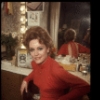 Actress Alexis Smith in her dressing room while appearing in the Broadway musical "Follies." (New York)